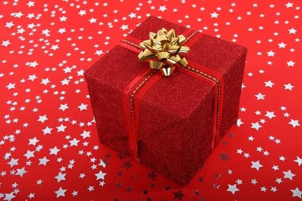 RED GIFT BOX With Grey Ribbon Set of Two 7 and 6