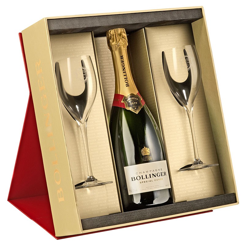 champagne and flutes gift set