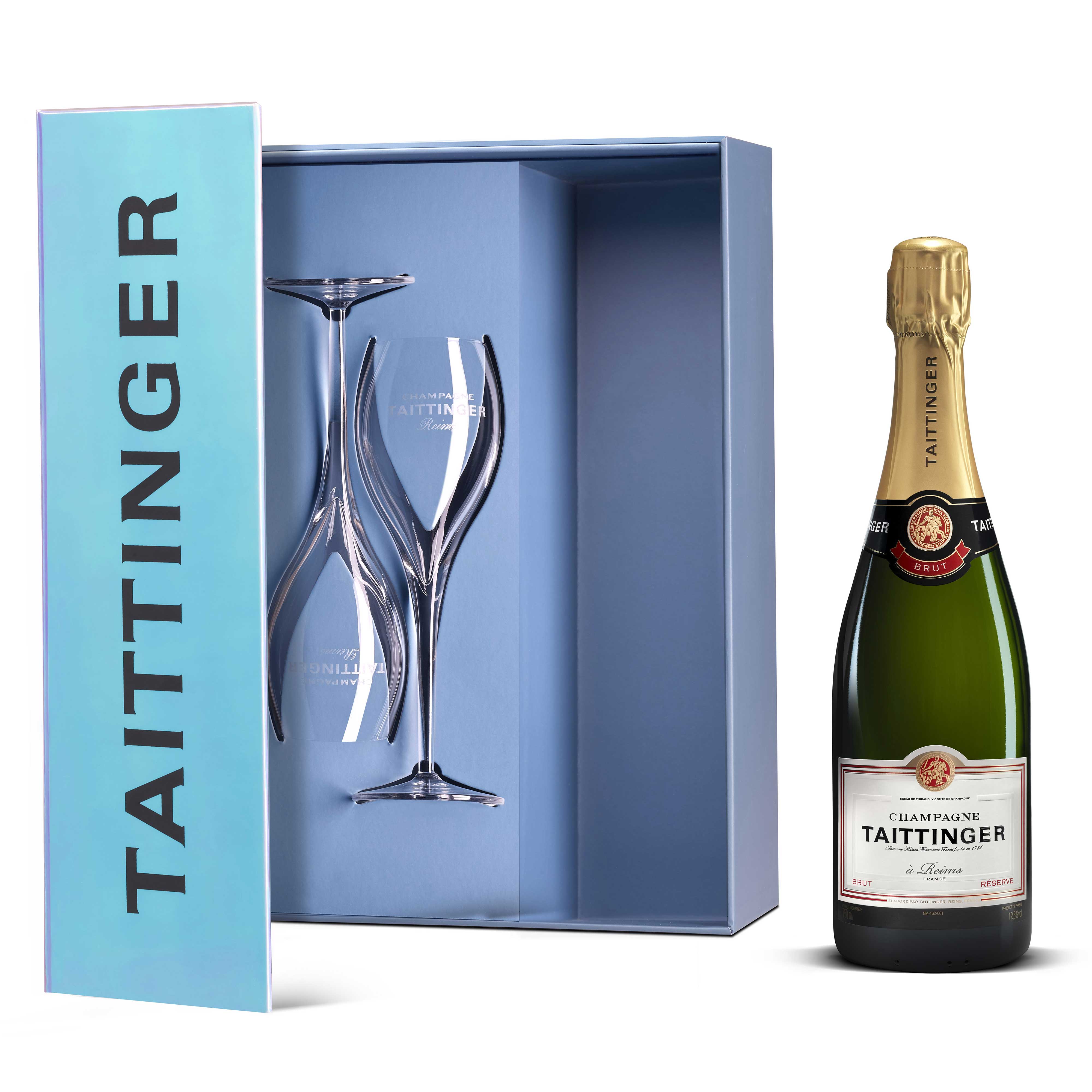 champagne and flutes gift set