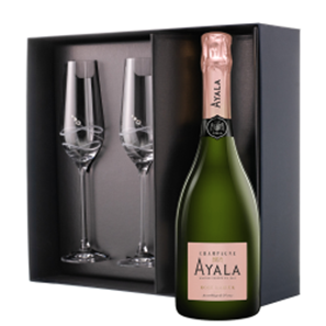 Buy Ayala Rose Majeur Champagne 75cl And Diamante Venezia Flute Set Gift Box