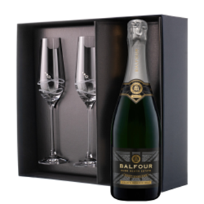 Buy Balfour Leslies Reserve Brut English Sparkling 75cl And Diamante Venezia Flute Set Gift Box