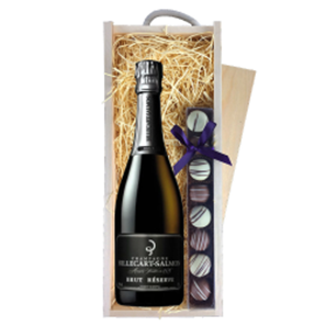 Buy Billecart Salmon Le Reserve Champagne 75cl & Truffles, Wooden Box