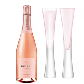 Buy Boizel Rose Absolu Champagne 75cl with LSA Moya Blush Flutes