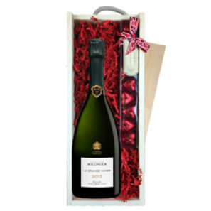 Buy Bollinger Grande Annee, Vintage, 2015 & Chocolate Praline Hearts, Wooden Box