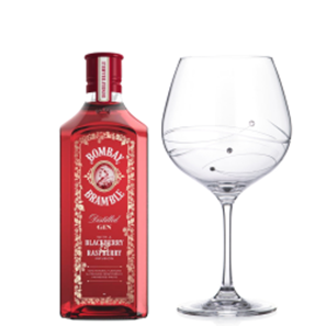 Buy Bombay Bramble Gin 70cl And Single Gin and Tonic Spiral Copa Glass