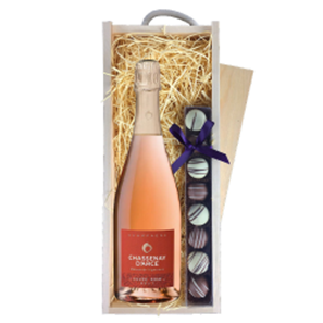 Buy Chassenay dArce Rose 75cl & Truffles, Wooden Box