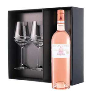 Buy Chateau la Gordonne Verite du Terroir Cotes de Provence Rose Wine And Diamante Venezia Wine Glasses Gift Box Set