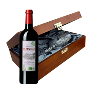 Buy Chateau Peyronat Blaye Cotes de Bordeaux 75cl Red Wine In Luxury Box With Royal Scot Wine Glass