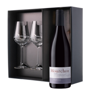 Buy Domaine Mourchon Cotes du Rhone Tradition 75cl Red Wine And Diamante Venezia Glasses Gift Box Set