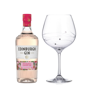 Buy Edinburgh Rhubarb &amp; Ginger Gin 70cl And Single Gin and Tonic Spiral Copa Glass