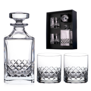 Buy Diamante Grosvenor Crystal Whiskey Decanter Set – 3 Pieces