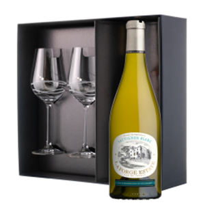 Buy La Forge Sauvignon Blanc 75cl White Wine And Diamante Venezia Glasses Gift Box Set