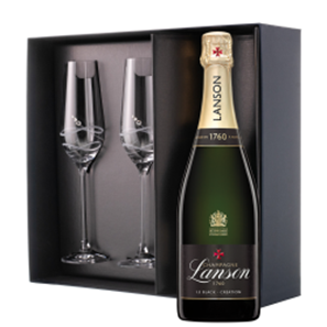 Buy Lanson Le Black Creation Brut Champagne 75cl And Diamante Venezia Flute Set Gift Box