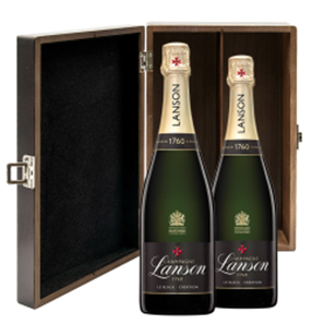 Buy Lanson Le Black Creation Brut Champagne 75cl Twin Elm Wood Gift Box (2x75cl)