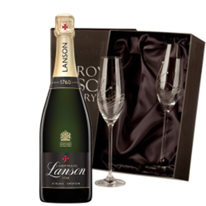 Buy Lanson Le Black Creation Brut Champagne 75cl With Diamante Crystal Flutes