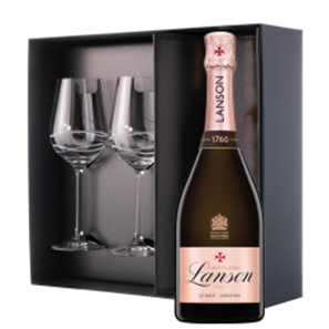 Buy Lanson Le Rose Creation Champagne 75cl And Diamante Venezia Glasses Gift Box Set