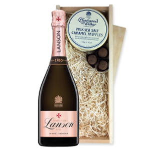 Buy Lanson Le Rose Creation Champagne 75cl And Milk Sea Salt Charbonnel Chocolates Box