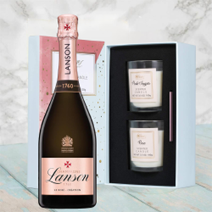 Buy Lanson Le Rose Creation Champagne 75cl With Love Body & Earth 2 Scented Candle Gift Box