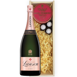 Buy Lanson Le Rose Creation Champagne Magnum 150cl And Strawberry Charbonnel Truffles Magnum Box