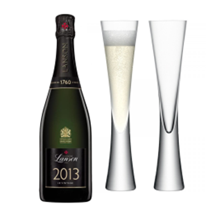 Buy Lanson Le Vintage 2013 Champagne 75cl with LSA Moya Flutes