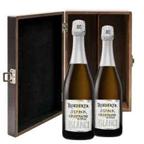 Buy Louis Roederer Brut Nature Champagne 75cl Twin Elm Wood Gift Box (2x75cl)