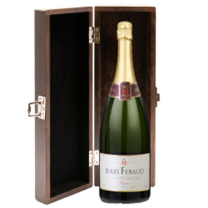 Buy Magnum of Jules Feraud Champagne 1.5L in Elm Wood Gift Box