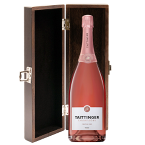 Buy Magnum of Taittinger Brut Prestige Rose NV Champagne in Elm Wood Gift Box