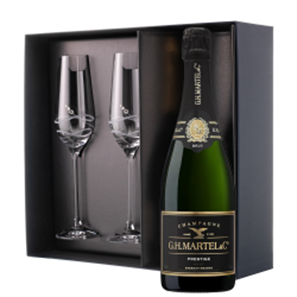 Buy Martel Prestige Brut Champagne 75cl And Diamante Venezia Flute Set Gift Box