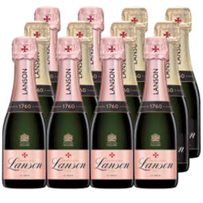 Buy Mini Champagne Lanson Le Rose and Lanson Le Black 20cl Case of 12