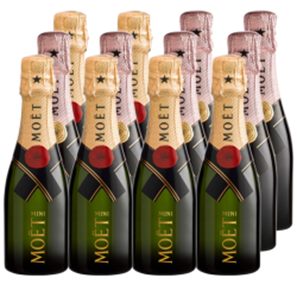 Buy Mini Champagne Moet Brut and Moet Rose 20cl Case of 12