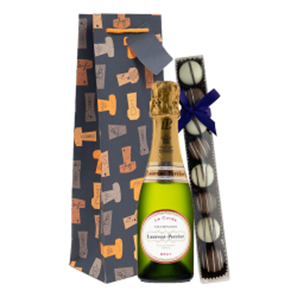 Buy Mini Laurent Perrier La Cuvee Champagne 20cl & Fine Artisanal Truffles Gift Bag