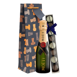 Buy Mini Moet Brut Champagne 20cl & Fine Artisanal Truffles Gift Bag