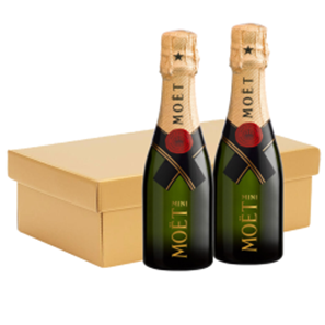 Buy Mini Moet Brut Champagne 20cl Twin Hamper Gift Box