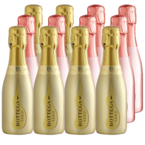 Buy Mini Prosecco Bottega Rose and Bottega Gold 20cl Case of 12