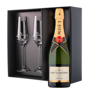 Buy Moet And Chandon Brut Champagne 75cl And Diamante Venezia Glasses Gift Box Set