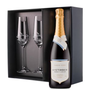 Buy Nyetimber Classic Cuvee 75cl And Diamante Venezia Glasses Gift Box Set