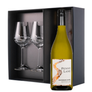 Buy Penny Lane Sauvignon Blanc 75cl White Wine And Diamante Venezia Wine Glasses Gift Box Set