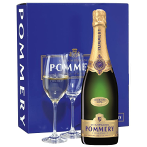 Buy Pommery Grand Cru Vintage Brut Champagne Gift Pack With 2 Flutes 75cl