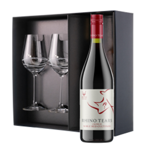 Buy Rhino Tears Noble Red Cultivars 75cl Red Wine And Diamante Venezia Glasses Gift Box Set