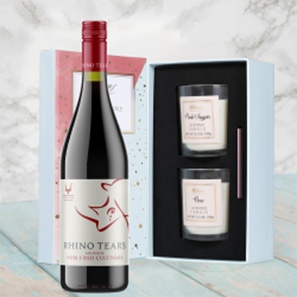 Buy Rhino Tears Noble Red Cultivars 75cl Red Wine With Love Body & Earth 2 Scented Candle Gift Box