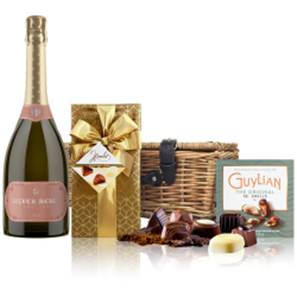 Buy Silver Reign Rose English Sparkling 75cl And Chocolates Hamper