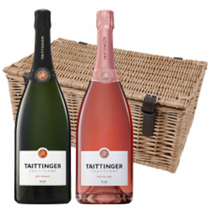 Buy Taittinger Brut and Rose Duo Magnum Hamper (2x150cl)