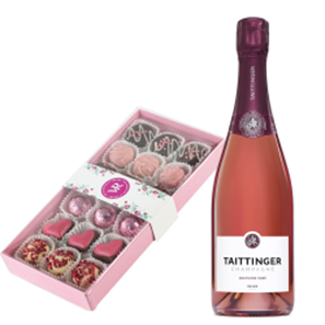 Buy Taittinger Nocturne Rose Sec Champagne 75cl and Assorted Box Of Celebration Chocolates 235g