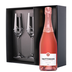 Buy Taittinger Prestige Rose NV Champagne 75cl And Diamante Venezia Flute Set Gift Box