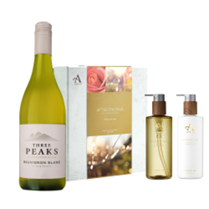 Buy Three Peaks Sauvignon Blanc 75cl White Wine with Arran After The Rain Hand Care Set