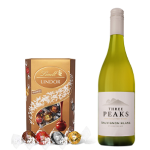 Buy Three Peaks Sauvignon Blanc 75cl White Wine With Lindt Lindor Assorted Truffles 200g