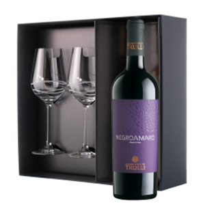 Buy Trulli Negroamaro IGP Salento 70cl Red Wine And Diamante Venezia Glasses Gift Box Set