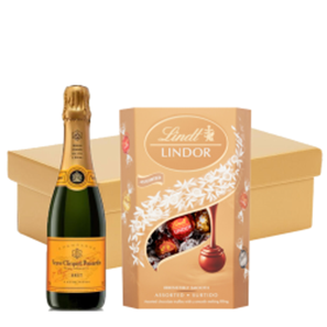 Buy Veuve Clicquot Brut Yellow label Champagne 37.5cl And Chocolates In Gift Hamper
