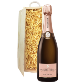 Buy Wooden Sliding Lid Gift Box With Louis Roederer Vintage Rose, 2017